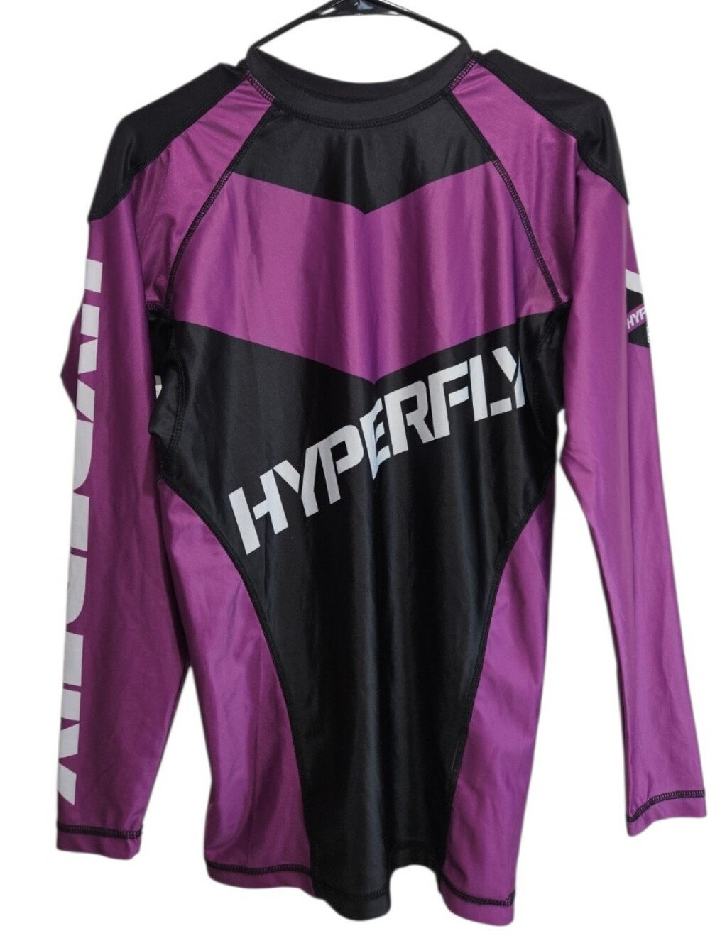 Hyperfly Women's Size Large Long Sleeve Rash Guard Purple Black